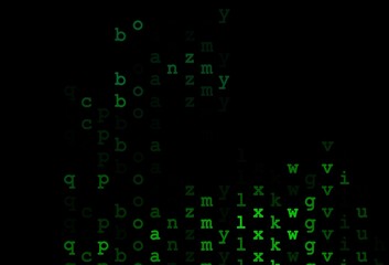 Obraz premium Dark green vector template with isolated letters.