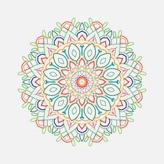 Fototapeta na wymiar Decorative round ornaments Colorful Mandalas for coloring book. Unusual flower shape. Oriental vector, Ethnic mandala with colorful ornament