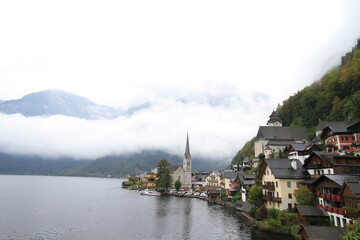 Fototapeta premium village on the river