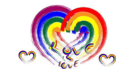 Rainbow heart shape symbol for LGBT community