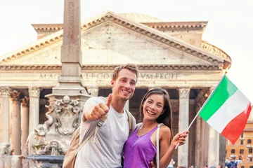 Foto op Canvas Italy travel tourists traveling in Rome visiting Pantheon famous destination europe holiday © Maridav