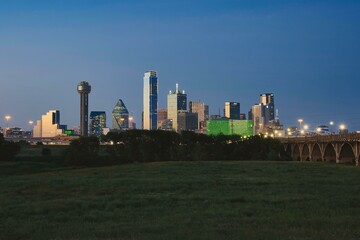 Fototapeta na wymiar Night view of downtown Dallas, Texas