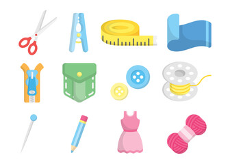 Sewing icon set design template vector illustration