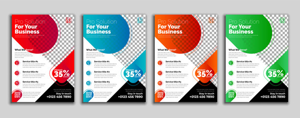 creative corporate abstract business flyer template set vector