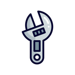 wrench filled line style icon. vector illustration for graphic design, website, app