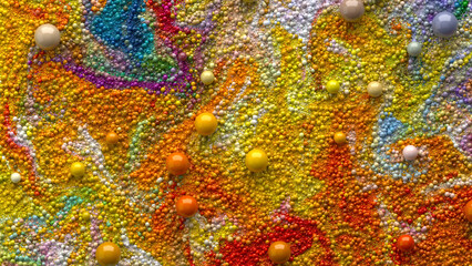 Fototapeta na wymiar Abstract Acrylic Fluid Art. Beautiful background of small multicolored particles. 3d rendering image.