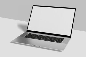 Realistic blank laptop pro illustration for mockup. 3D Render.