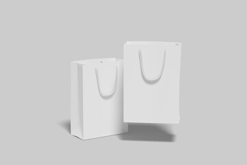Realistic blank paperbag illustration for mockup. 3D Render.