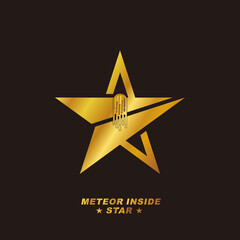 Obraz premium Meteor inside star logo design. 