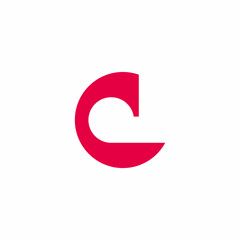 letter c simple circle geometric logo vector