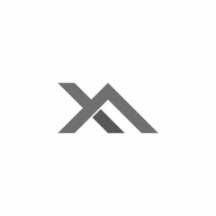 triangle letter x simple linked line logo vector