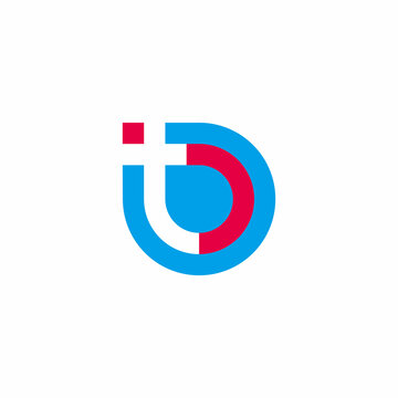 letter t b simple circle geometric colorful logo vector