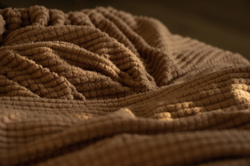 Fototapeta na wymiar close up of a warm blanket