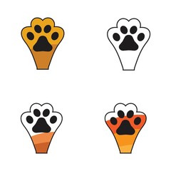 Paw Logo design vector illustration design template