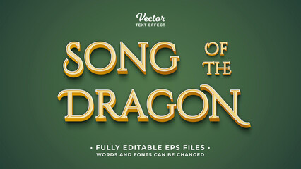 a song of the dragon fantasy text effect editable eps cc - obrazy, fototapety, plakaty