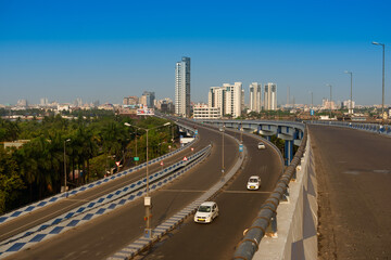 Kolkata, West Bengal, India - January 1st 2016 : Parama Island flyover, popularly known as Ma or...