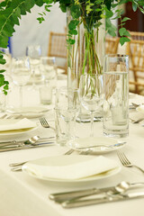 table set for a wedding reception