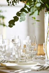 table set for a wedding reception