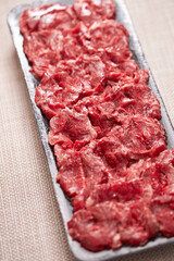 fresh raw meat on a plate