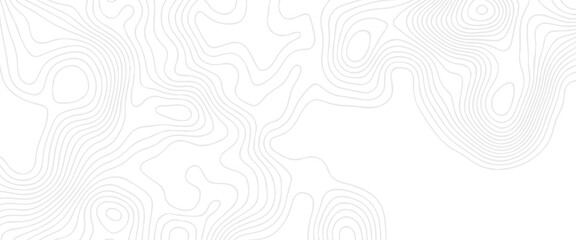 White embossed topography pattern. Modern poster design. Trendy cover with wavy lines.  Geographic Topology Structure With Depth Route.