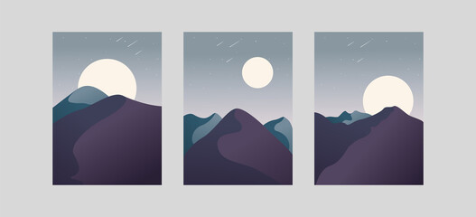 minimalist mountain landscape background collection