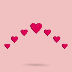 Fototapeta na wymiar Love icon cartoon illustration with pink color best for your property images