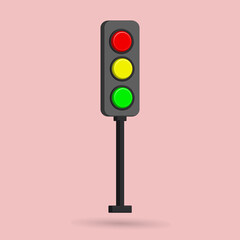 3D traffic light icon vector illustration best for your property images