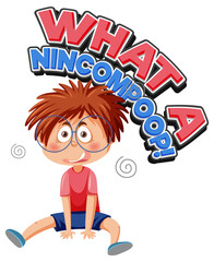 Cartoon character with word expression