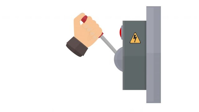 Electric panel switch. Energy, alpha channel is on. Cartoon