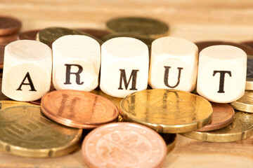 Euro Münzen, Kleingeld und Armut