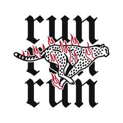 vector illustration of a running cheetah animal