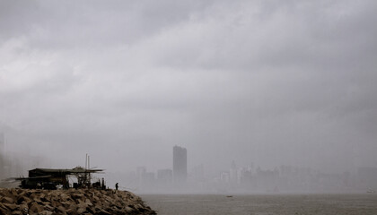 storm clouds over the city