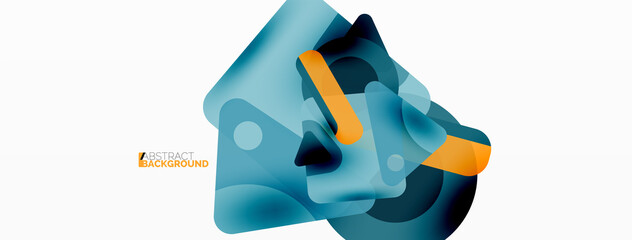 Primitive geometric shapes - line, triangle, square and circle composition. Vector geometric minimal abstract background for wallpaper, banner, background, landing page