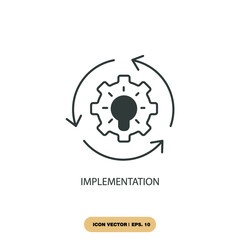 implementation icons  symbol vector elements for infographic web