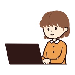 パソコンを使う女の子