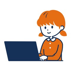 パソコンを使う女の子