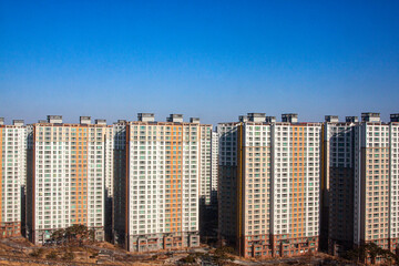 Blue Sky and High-Rise Apartment in Korea