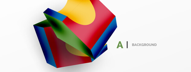 Abstract background - 3d abstract shape. Wallpaper for concept of AI technology, blockchain, communication, 5G, science, business