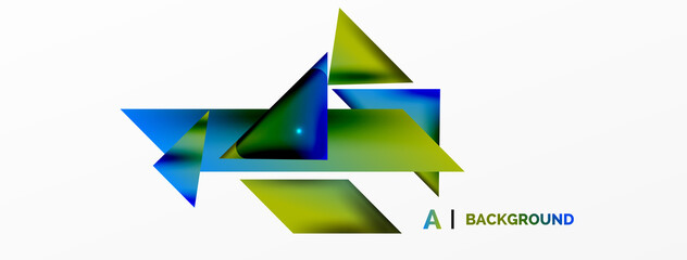 Abstract background. Simple color geometric shapes composition with 3d effect, lights and shadows. Vector Illustration For Wallpaper, Banner, Background, Card, Book Illustration, landing page