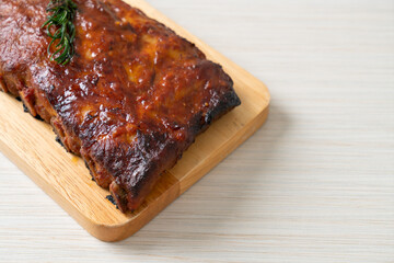 grilled and barbecue ribs pork