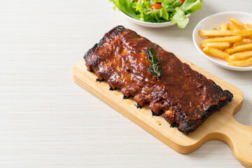 grilled and barbecue ribs pork