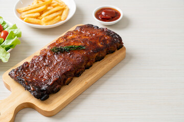 grilled and barbecue ribs pork