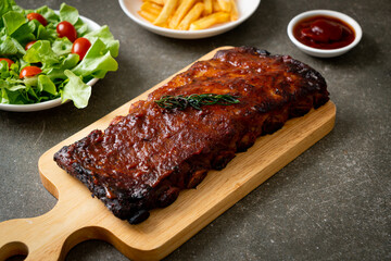 grilled and barbecue ribs pork