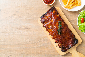 grilled and barbecue ribs pork