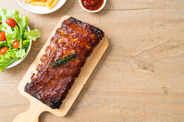 grilled and barbecue ribs pork