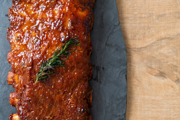 grilled and barbecue ribs pork