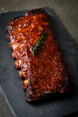 grilled and barbecue ribs pork