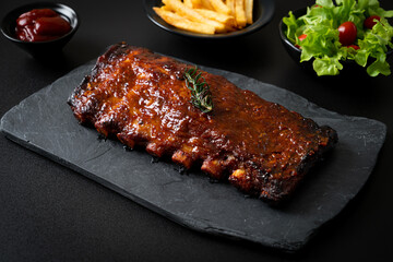 grilled and barbecue ribs pork