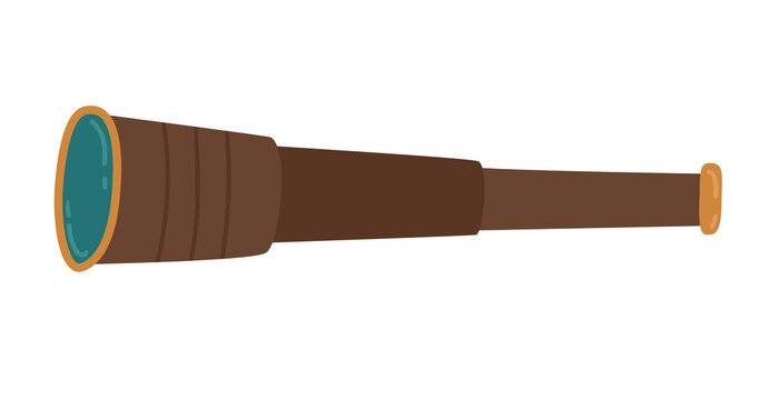 Pirate spyglass illustration. Pirate concept. Vector icon in a flet style for web design isolated on white background