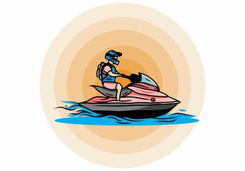 jet sky sport on the beach illustration